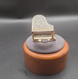 3Ct Round Simulated Diamond Men Fashion Jewelry Piano Ring. Size 12